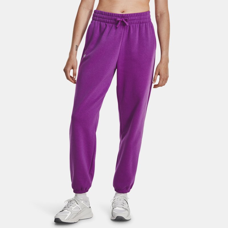 Women's Under Armour Rival Fleece Oversized Joggers Cassis / White XS